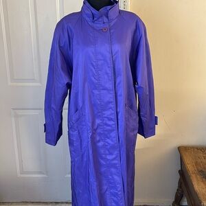 Forecaster Of Boston Satin Trench Rain‎ Coat Jacket Vintage Size 18 NW